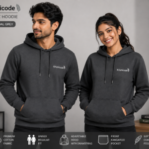 krishicode unisex solid black hoodie