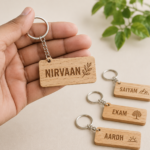 wooden engraved keychain